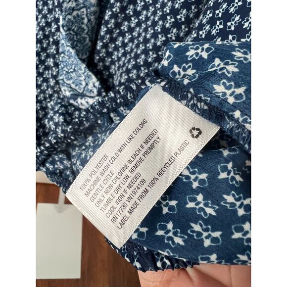 Know Rose Blue Floral Flare Sleeve Tie Wrap Blouse Top Mixed Prints XL - Picture 3 of 9